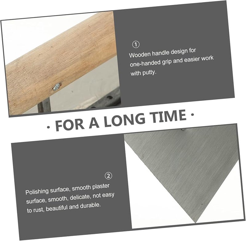 Wooden Handle Plastering Trowel Heavy Duty Iron Spatula for Masonry Flooring and Plastering Projects - Image 3